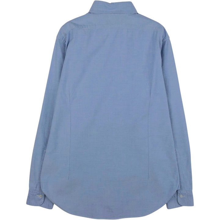 Brooks Brothers Est.1818 MILANO Long-Sleeve Button-Down Shirt, Made in USA, Men's Size S (approx.) Supima Cotton Blue type light blue Vintage Second Hand