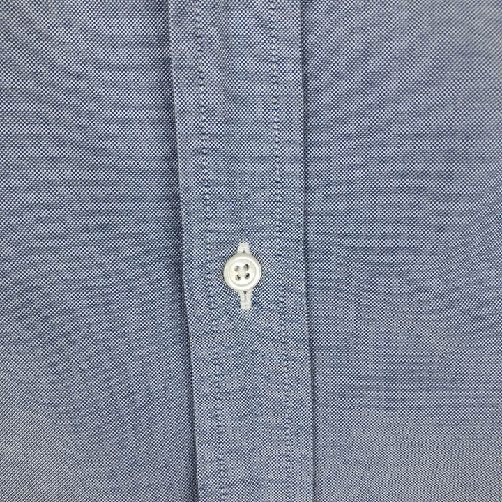 Brooks Brothers Est.1818 MILANO Long-Sleeve Button-Down Shirt, Made in USA, Men's Size S (approx.) Supima Cotton Blue type light blue Vintage Second Hand