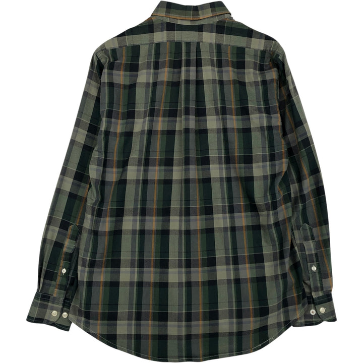 Brooks Brothers 1818 Long Sleeve Button-Down Check Shirt, Men's Size L Supima Cotton green type Vintage Second Hand
