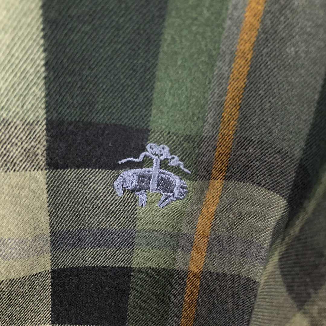 Brooks Brothers 1818 Long Sleeve Button-Down Check Shirt, Men's Size L Supima Cotton green type Vintage Second Hand