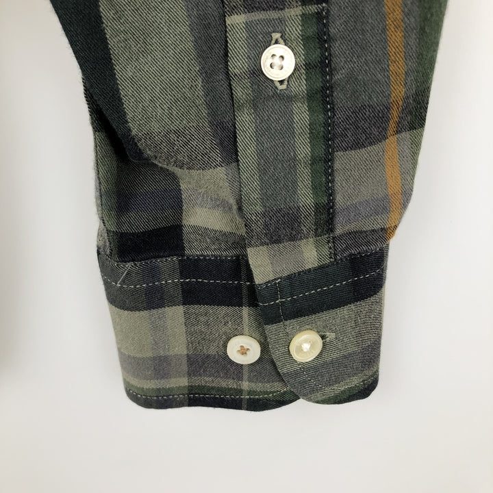 Brooks Brothers 1818 Long Sleeve Button-Down Check Shirt, Men's Size L Supima Cotton green type Vintage Second Hand
