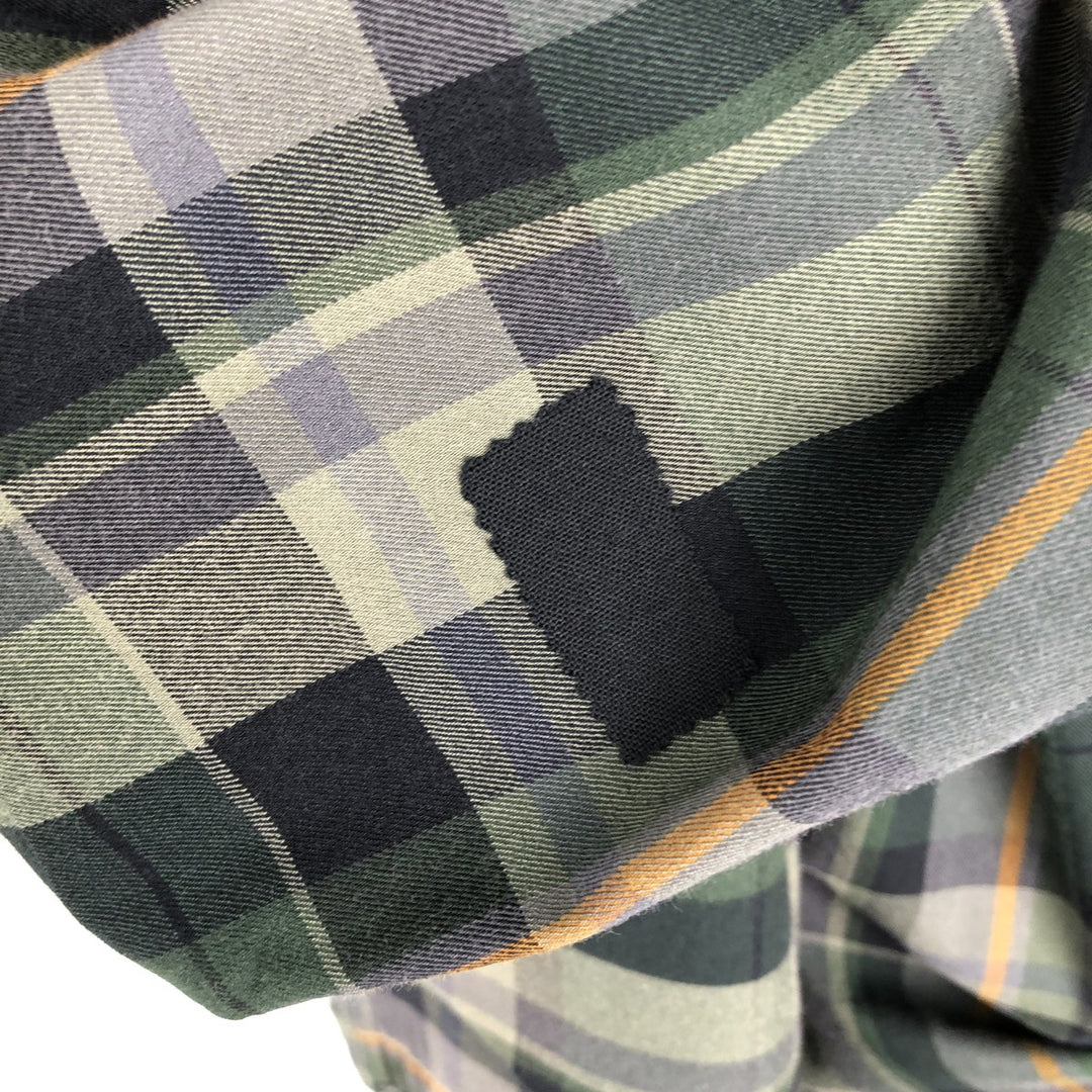 Brooks Brothers 1818 Long Sleeve Button-Down Check Shirt, Men's Size L Supima Cotton green type Vintage Second Hand