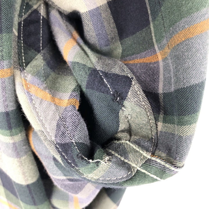 Brooks Brothers 1818 Long Sleeve Button-Down Check Shirt, Men's Size L Supima Cotton green type Vintage Second Hand
