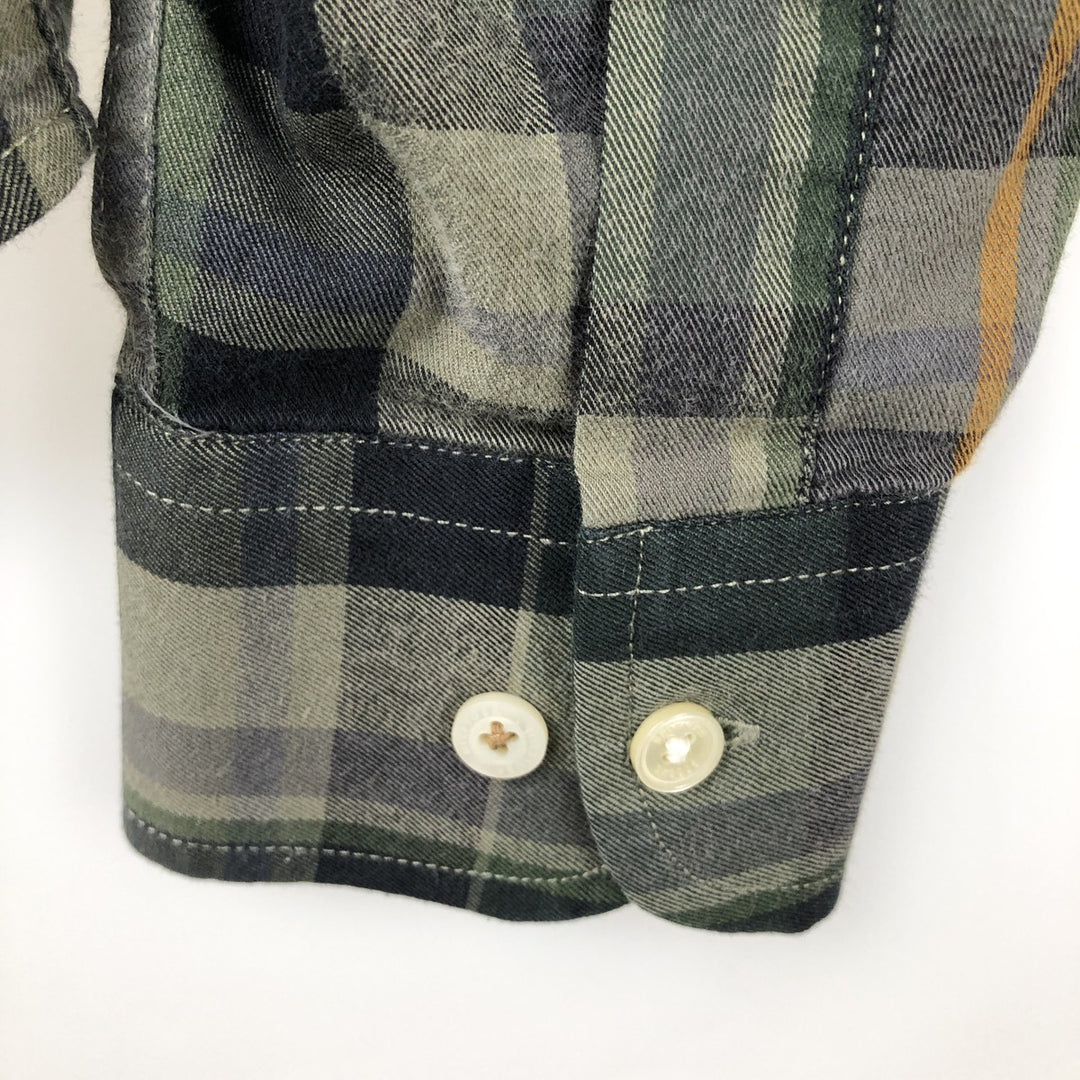 Brooks Brothers 1818 Long Sleeve Button-Down Check Shirt, Men's Size L Supima Cotton green type Vintage Second Hand