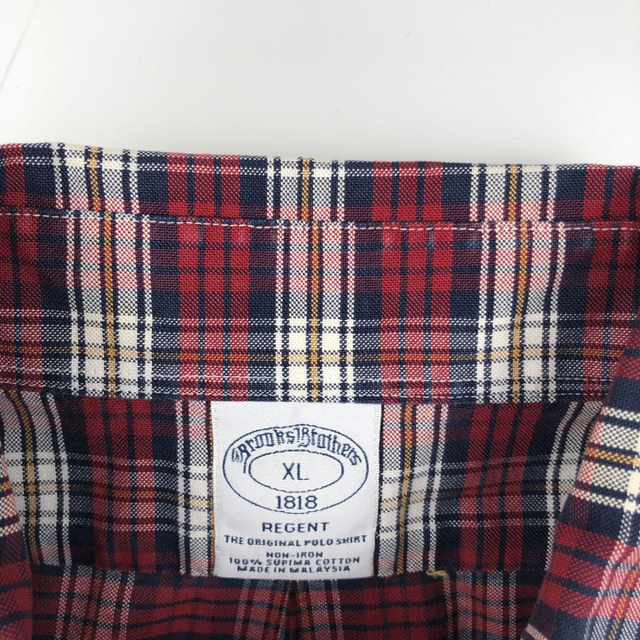 Brooks Brothers 1818 Long Sleeve Button-Down Check Shirt, Men's Size XL Supima Cotton red type Vintage Second Hand