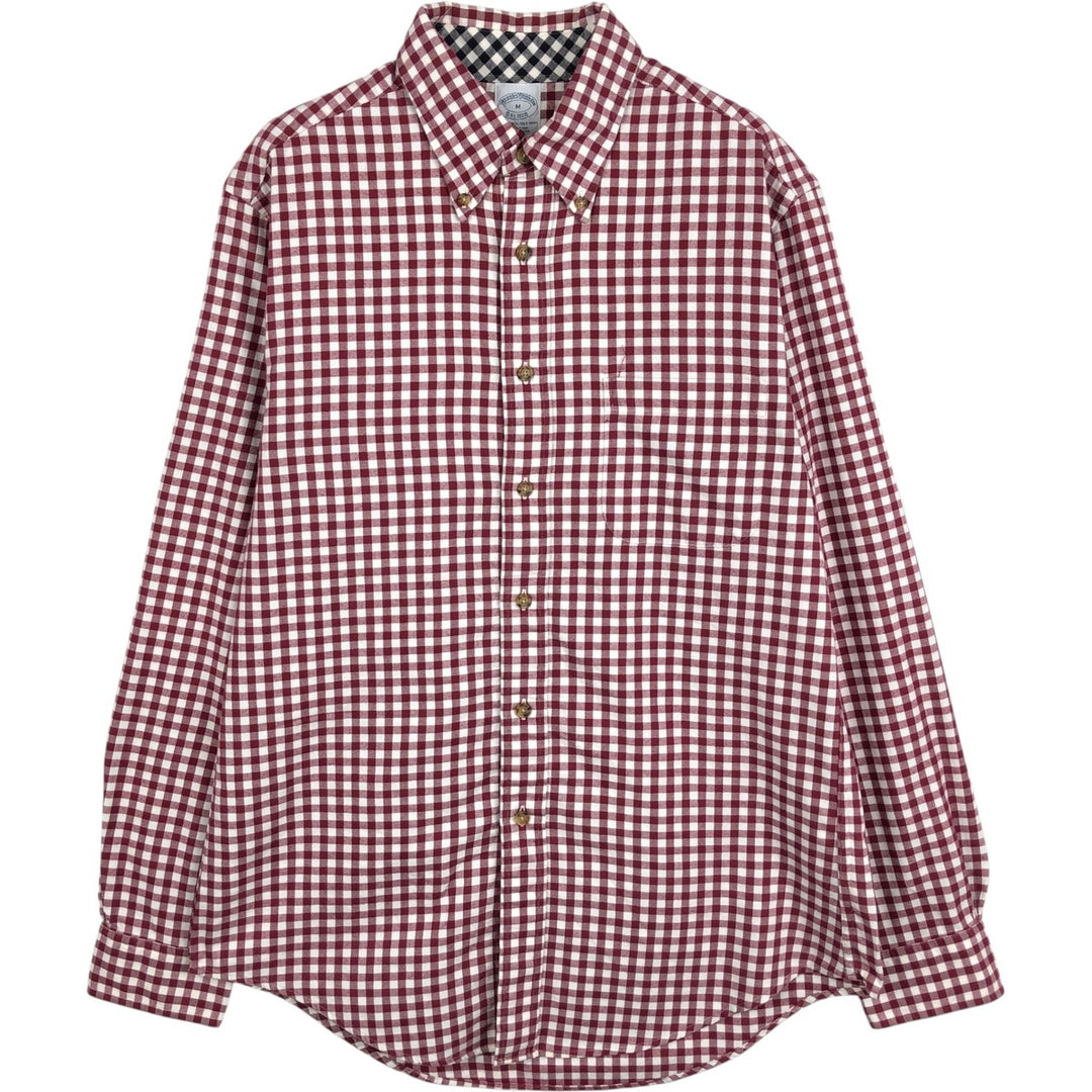 Brooks Brothers Est.1818 Gingham Check Short Sleeve Button Down Check Shirt Men's M cotton red type Vintage Second Hand