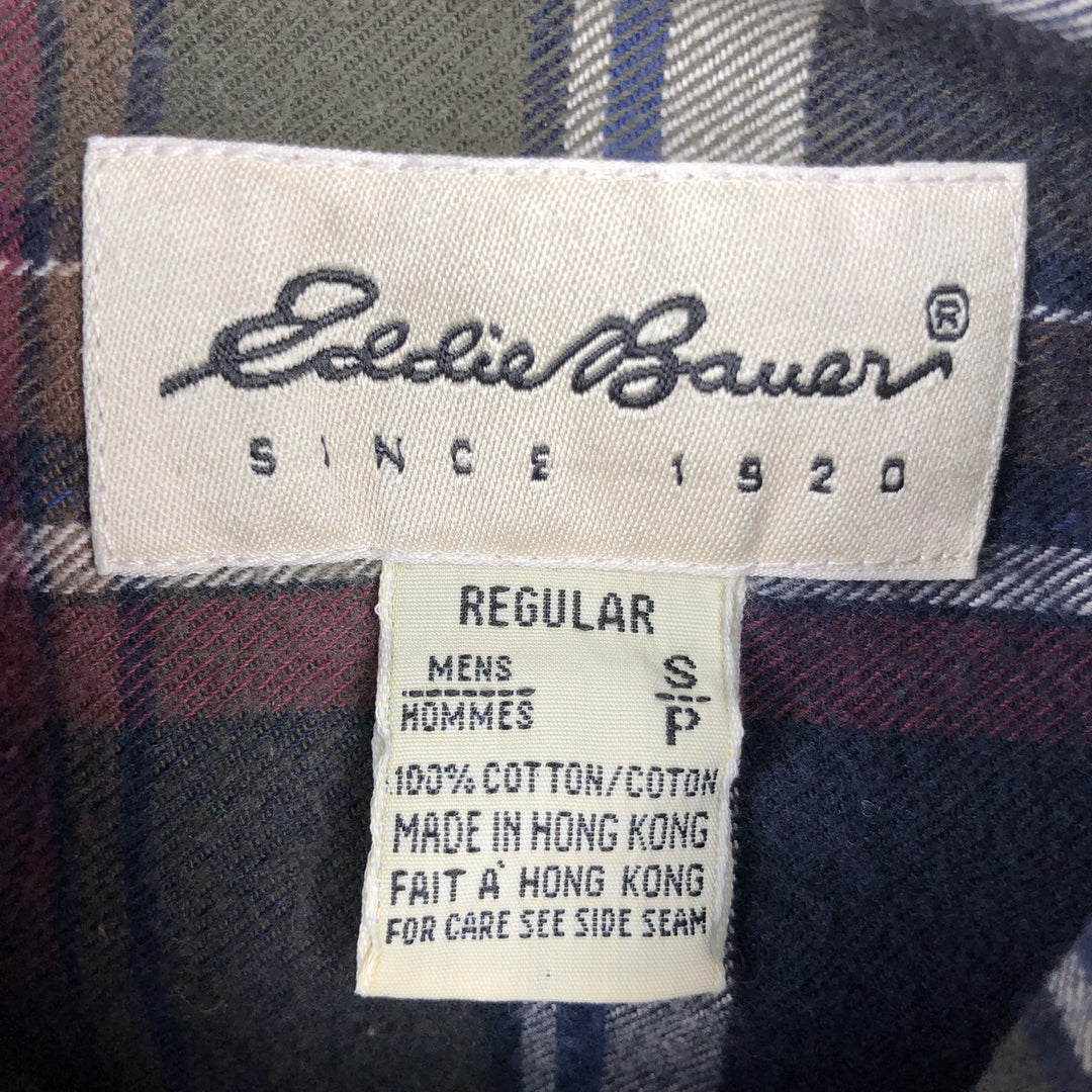 2000'S Eddie Bauer Long-Sleeve Button-Down Check Shirt, Men's Size S (approx.) cotton multicolor Vintage Second Hand