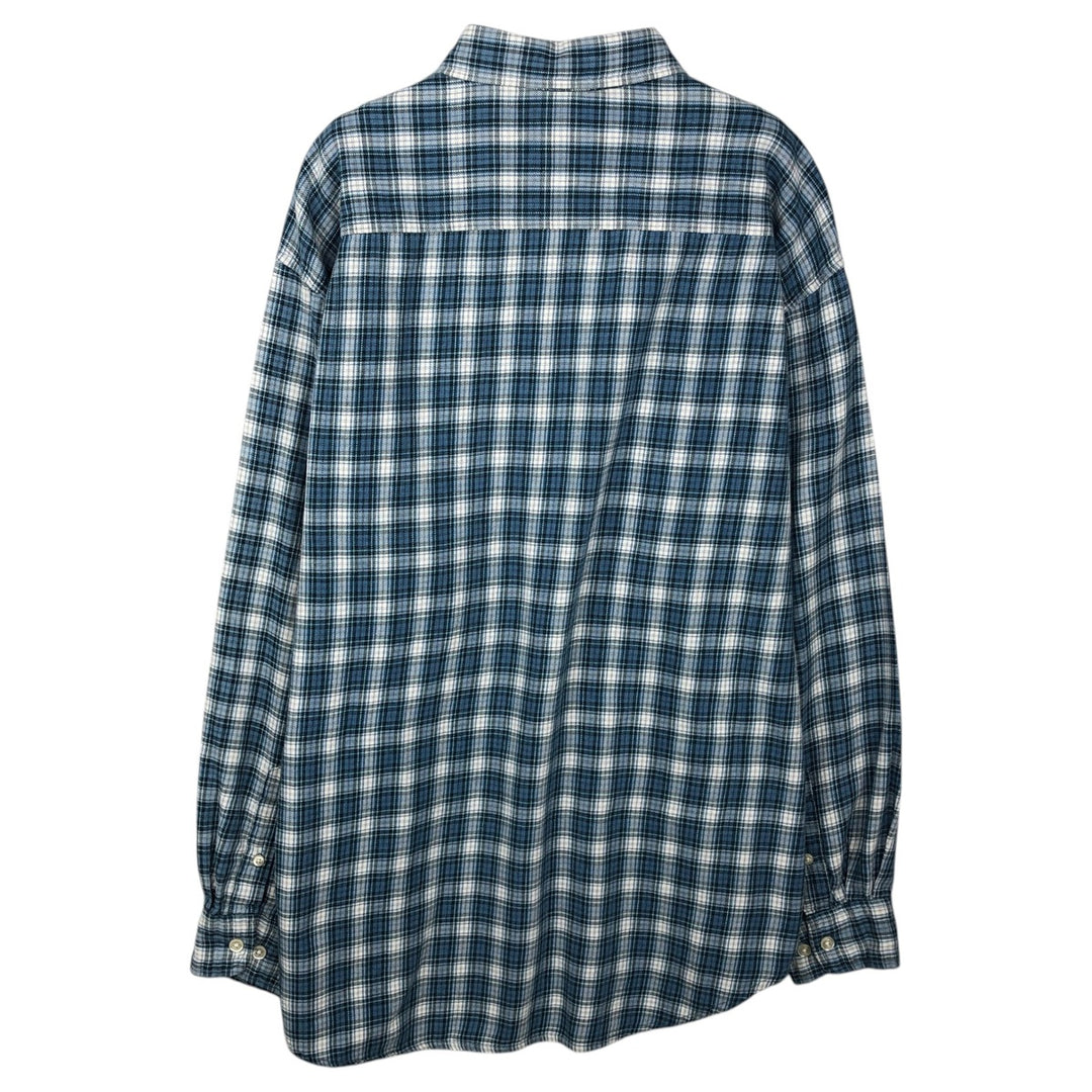 90'S GAP Vintage Long Sleeve Button-Down Check Shirt, Men's Size L cotton blue type Vintage Second Hand
