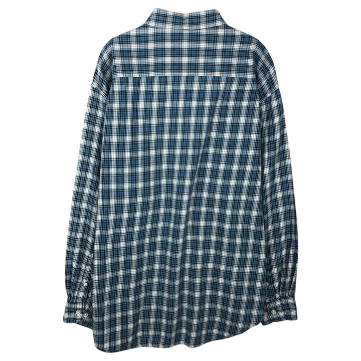 90'S GAP Vintage Long Sleeve Button-Down Check Shirt, Men's Size L cotton blue type Vintage Second Hand