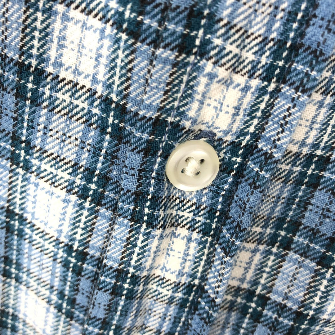 90'S GAP Vintage Long Sleeve Button-Down Check Shirt, Men's Size L cotton blue type Vintage Second Hand