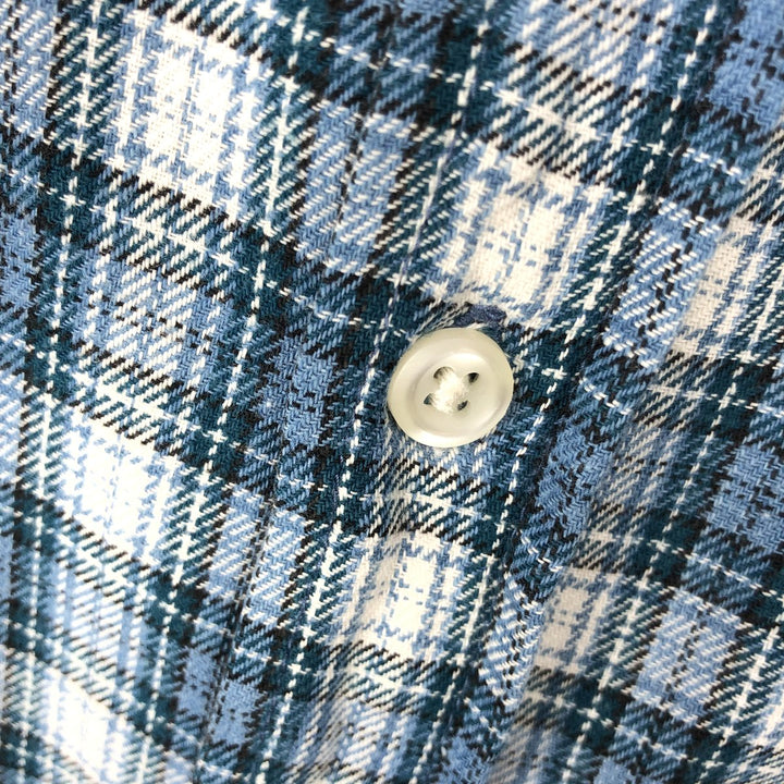 90'S GAP Vintage Long Sleeve Button-Down Check Shirt, Men's Size L cotton blue type Vintage Second Hand