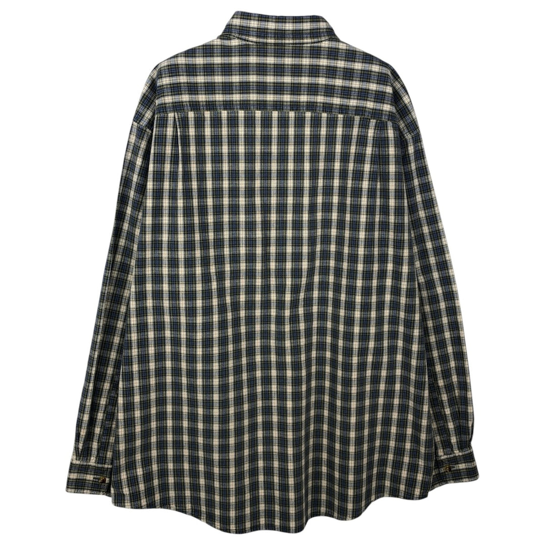 ~2000'S LLBean Long-Sleeve Button-Down Check Shirt, Men's Size L (approx.) cotton blue type Vintage Second Hand