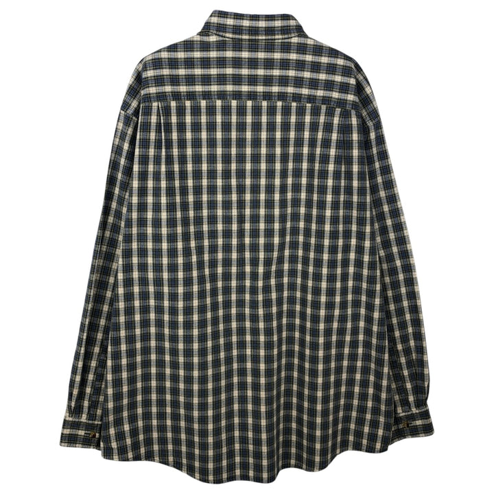 ~2000'S LLBean Long-Sleeve Button-Down Check Shirt, Men's Size L (approx.) cotton blue type Vintage Second Hand