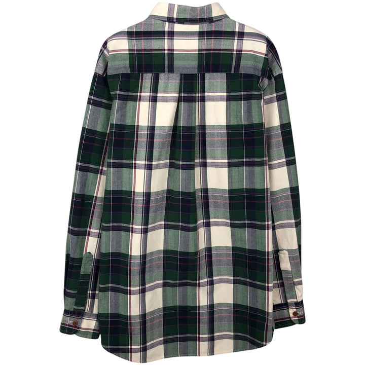 Vintage LLBean long-sleeved cotton check shirt from the 1990s, men's size L. cotton white type Vintage Second Hand