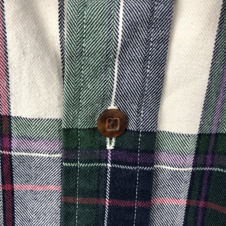 Vintage LLBean long-sleeved cotton check shirt from the 1990s, men's size L. cotton white type Vintage Second Hand