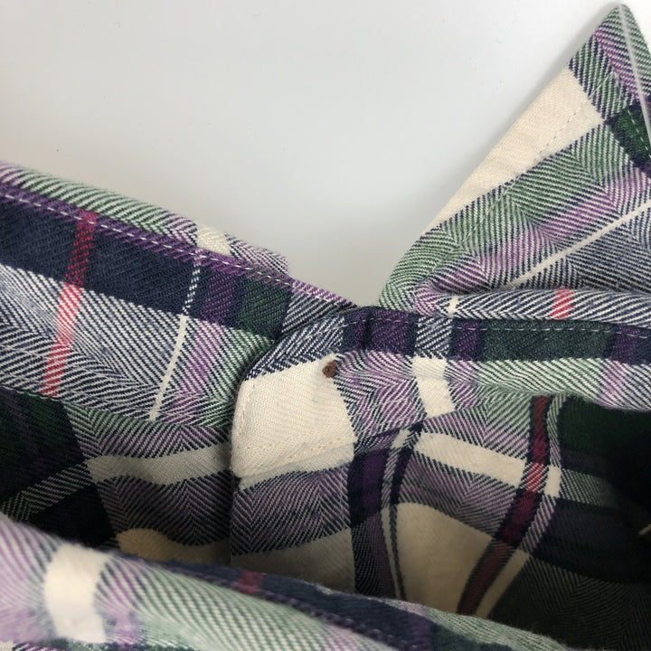Vintage LLBean long-sleeved cotton check shirt from the 1990s, men's size L. cotton white type Vintage Second Hand