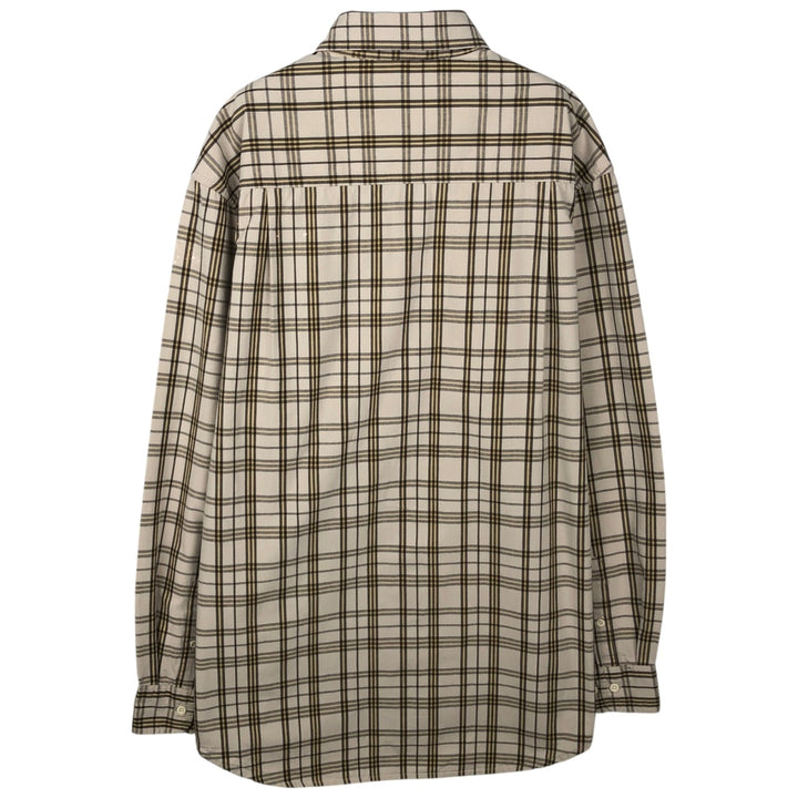 Vintage 90s-00'S Timberland long-sleeved button-down check shirt, men's size L cotton Beige type Vintage Second Hand