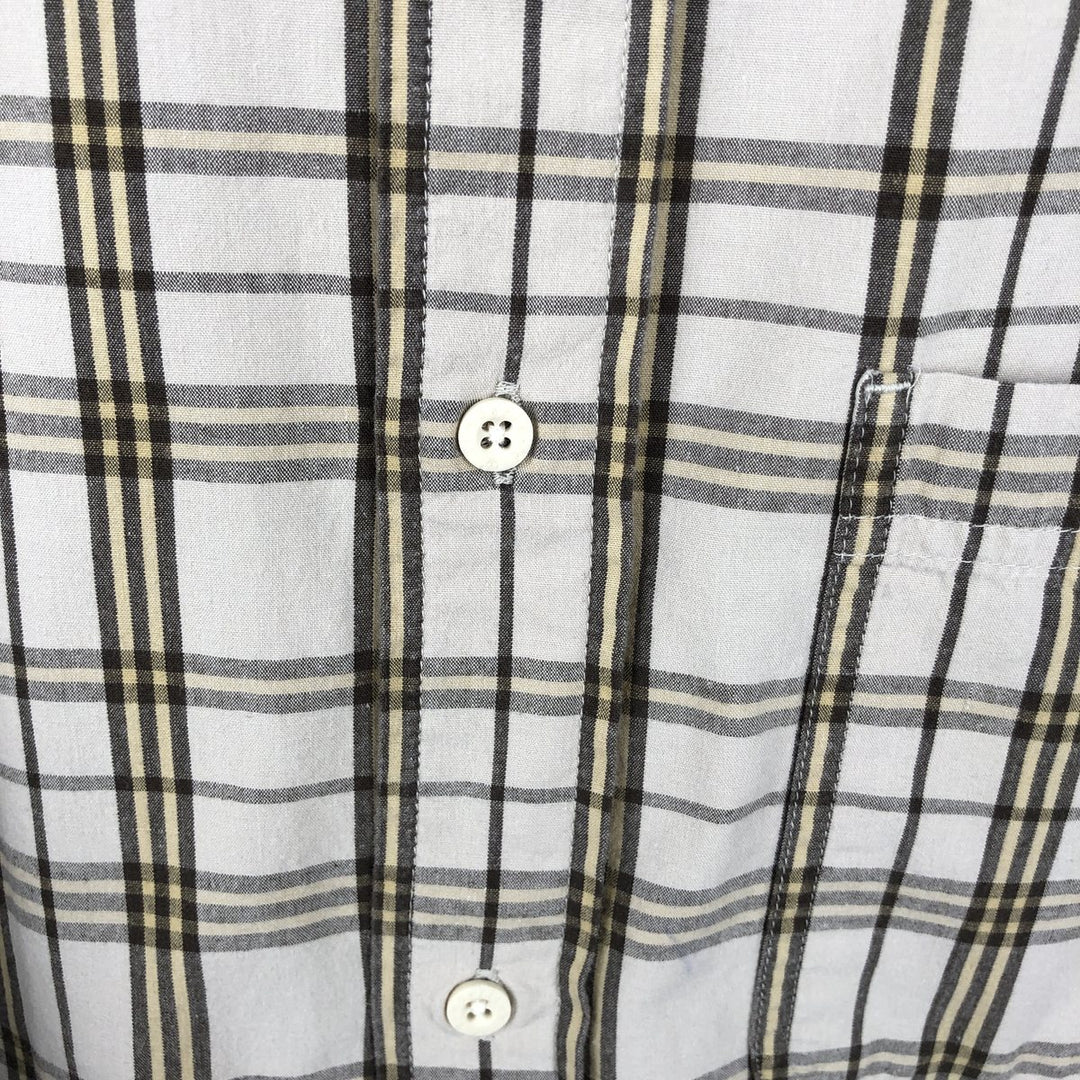 Vintage 90s-00'S Timberland long-sleeved button-down check shirt, men's size L cotton Beige type Vintage Second Hand