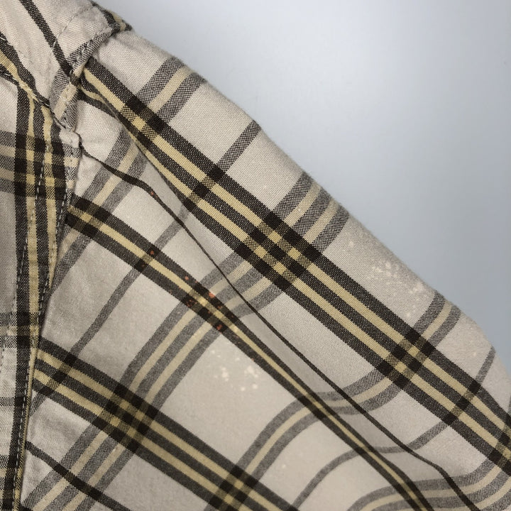 Vintage 90s-00'S Timberland long-sleeved button-down check shirt, men's size L cotton Beige type Vintage Second Hand