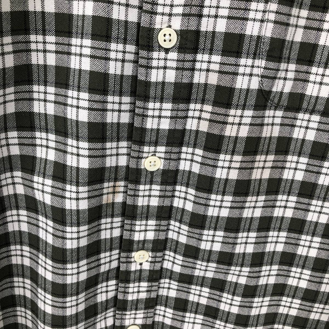 00'S Eddie Bauer long sleeve cotton check shirt, men's size L cotton Green type dark green Vintage Second Hand