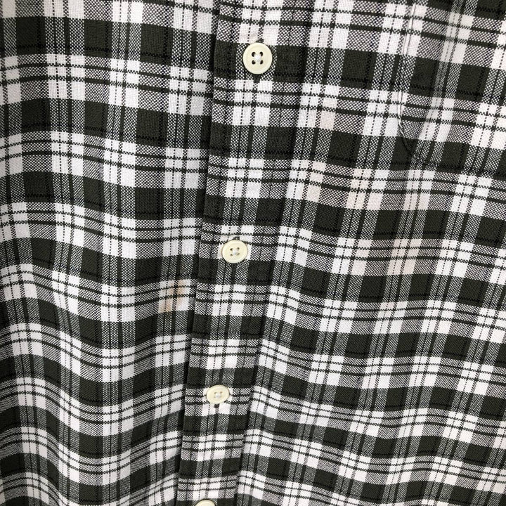 00'S Eddie Bauer long sleeve cotton check shirt, men's size L cotton Green type dark green Vintage Second Hand