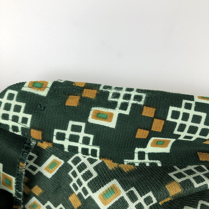 MONTGOMERY WARD all-over print long-sleeved shirt, men's size L equivalent. Triacetate green type Vintage Second Hand