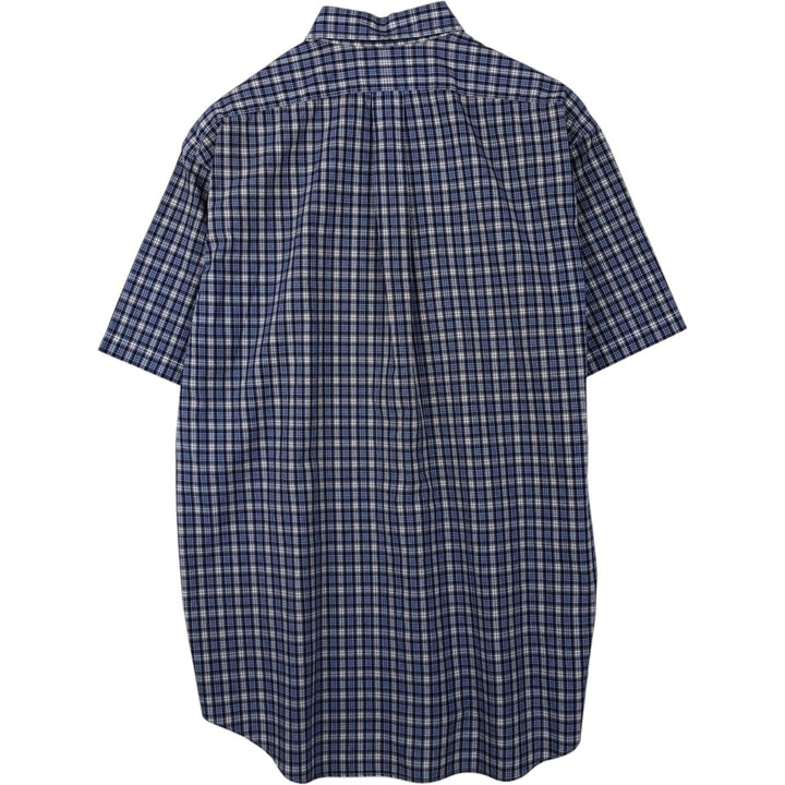 Ralph Lauren BLAKE Short-Sleeve Button-Down Check Shirt, Size L (Men's equivalent to size L) cotton blue type Vintage Second Hand