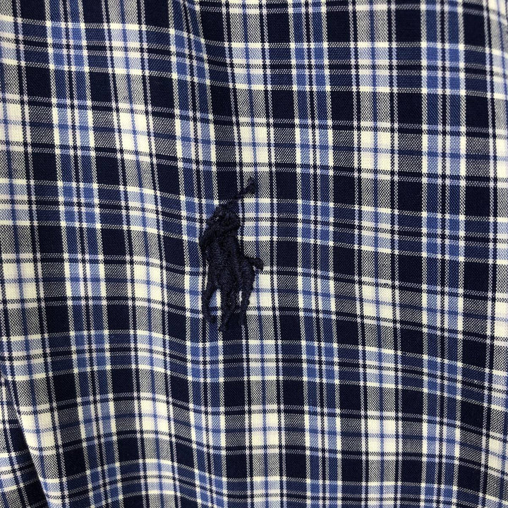 Ralph Lauren BLAKE Short-Sleeve Button-Down Check Shirt, Size L (Men's equivalent to size L) cotton blue type Vintage Second Hand