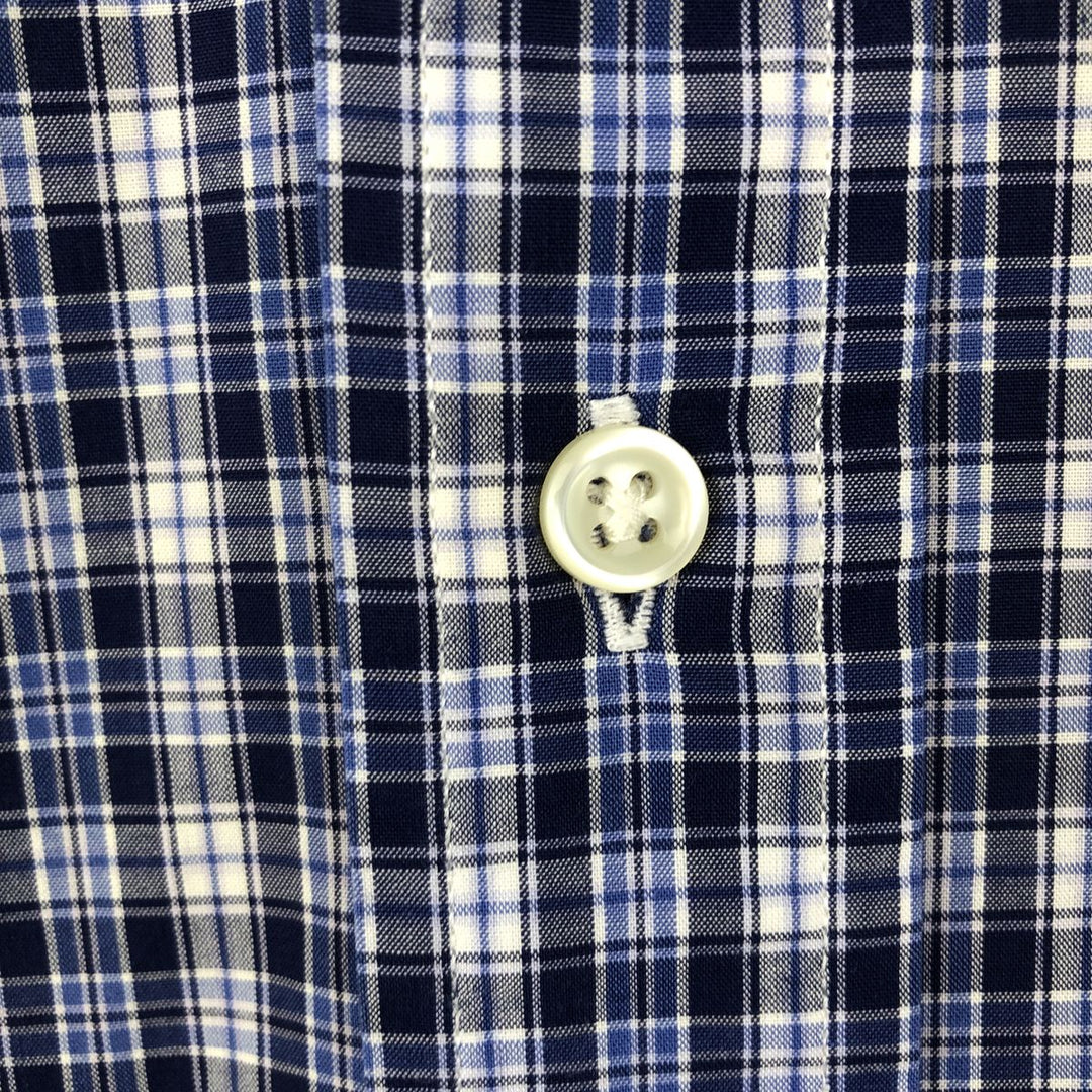 Ralph Lauren BLAKE Short-Sleeve Button-Down Check Shirt, Size L (Men's equivalent to size L) cotton blue type Vintage Second Hand