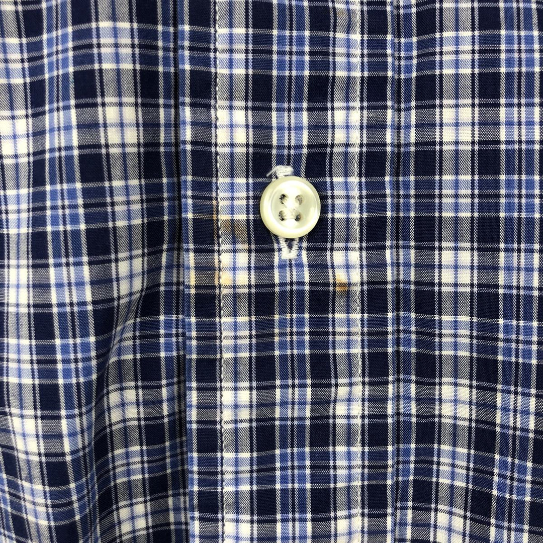 Ralph Lauren BLAKE Short-Sleeve Button-Down Check Shirt, Size L (Men's equivalent to size L) cotton blue type Vintage Second Hand