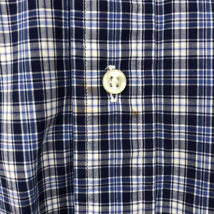 Ralph Lauren BLAKE Short-Sleeve Button-Down Check Shirt, Size L (Men's equivalent to size L) cotton blue type Vintage Second Hand
