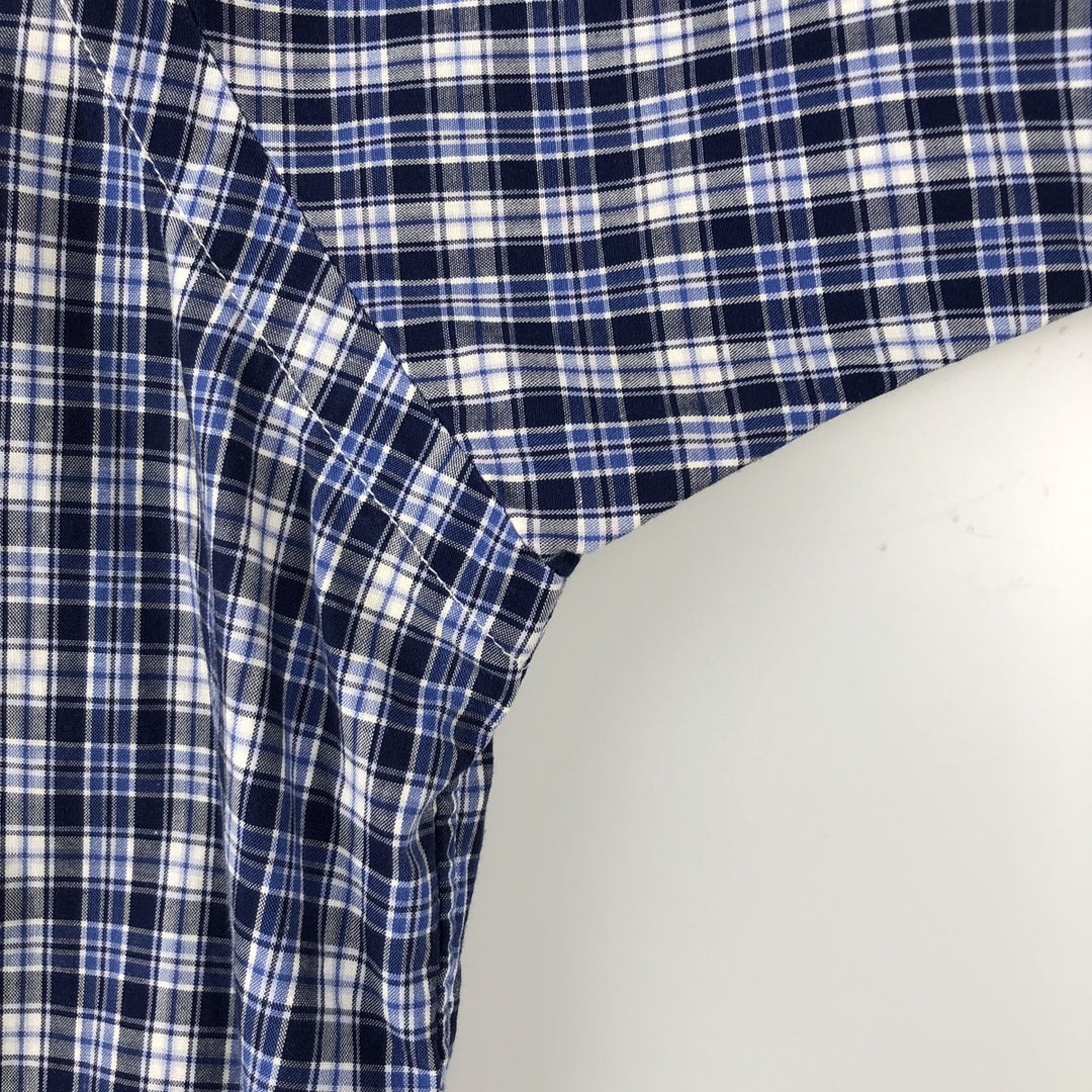 Ralph Lauren BLAKE Short-Sleeve Button-Down Check Shirt, Size L (Men's equivalent to size L) cotton blue type Vintage Second Hand