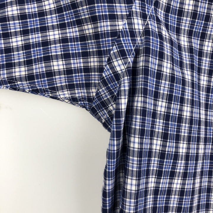 Ralph Lauren BLAKE Short-Sleeve Button-Down Check Shirt, Size L (Men's equivalent to size L) cotton blue type Vintage Second Hand