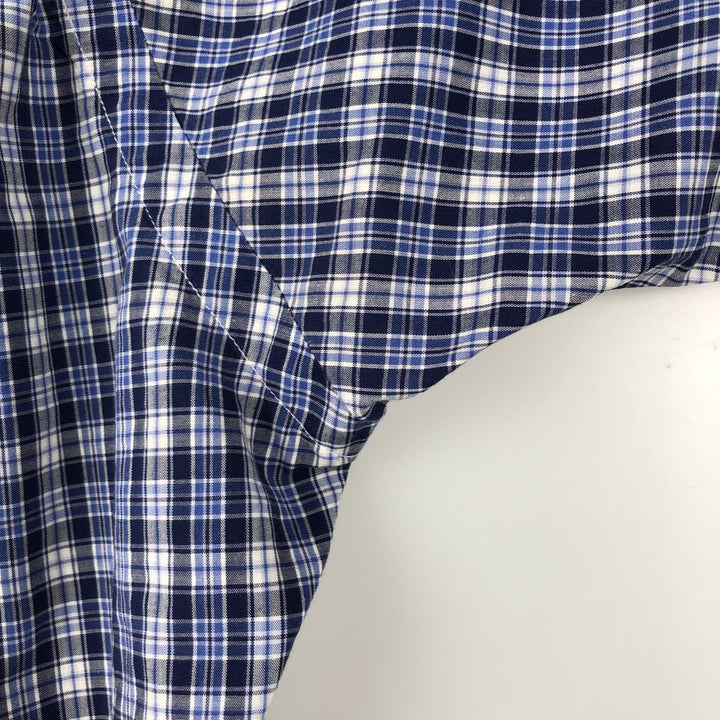 Ralph Lauren BLAKE Short-Sleeve Button-Down Check Shirt, Size L (Men's equivalent to size L) cotton blue type Vintage Second Hand