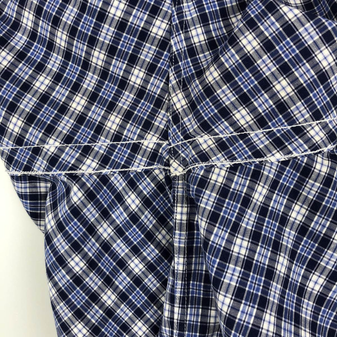 Ralph Lauren BLAKE Short-Sleeve Button-Down Check Shirt, Size L (Men's equivalent to size L) cotton blue type Vintage Second Hand