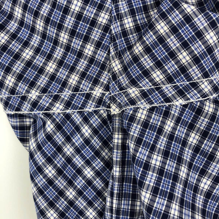 Ralph Lauren BLAKE Short-Sleeve Button-Down Check Shirt, Size L (Men's equivalent to size L) cotton blue type Vintage Second Hand
