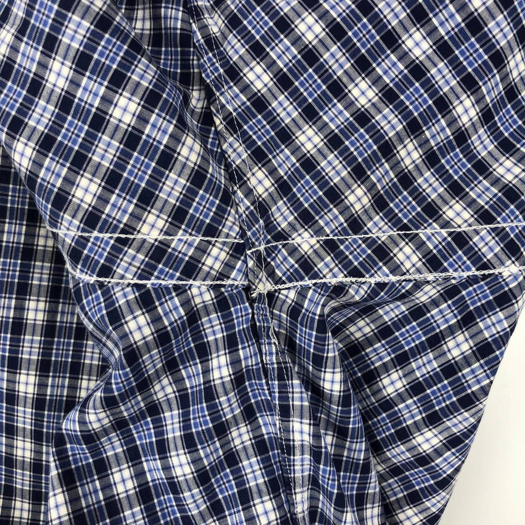 Ralph Lauren BLAKE Short-Sleeve Button-Down Check Shirt, Size L (Men's equivalent to size L) cotton blue type Vintage Second Hand