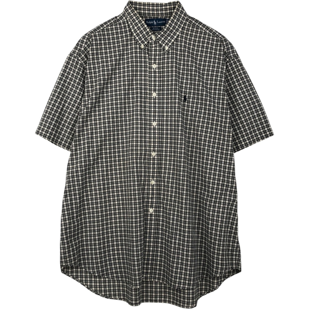 Ralph Lauren BLAKE short sleeve button down check shirt men's XL size cotton black type Vintage Second Hand