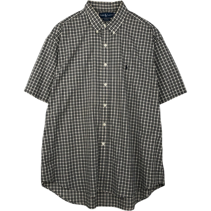 Ralph Lauren BLAKE short sleeve button down check shirt men's XL size cotton black type Vintage Second Hand