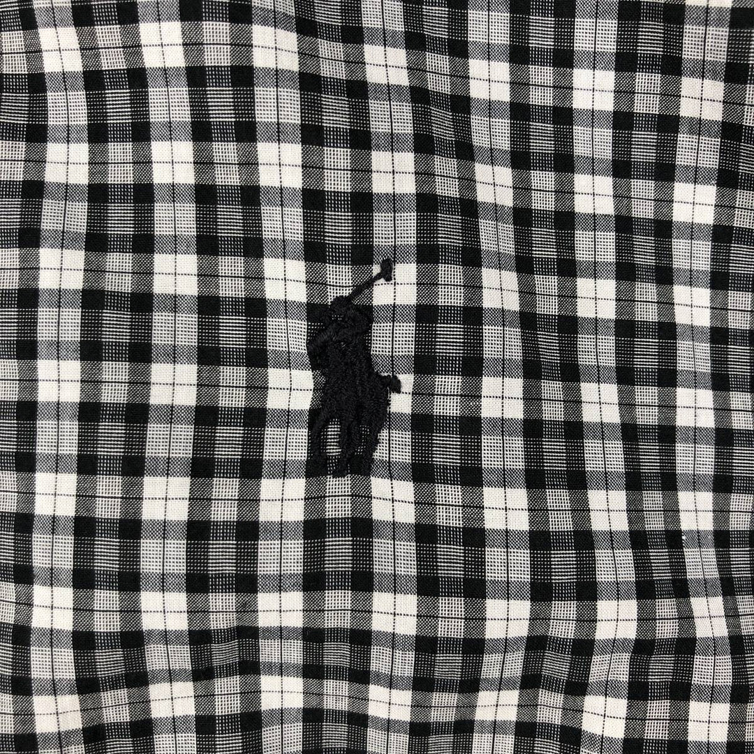 Ralph Lauren BLAKE short sleeve button down check shirt men's XL size cotton black type Vintage Second Hand