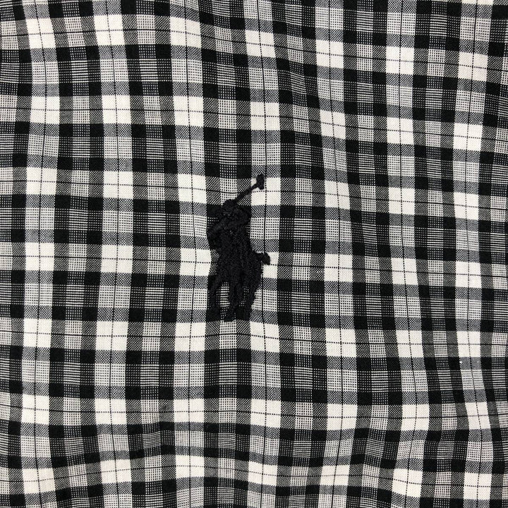 Ralph Lauren BLAKE short sleeve button down check shirt men's XL size cotton black type Vintage Second Hand