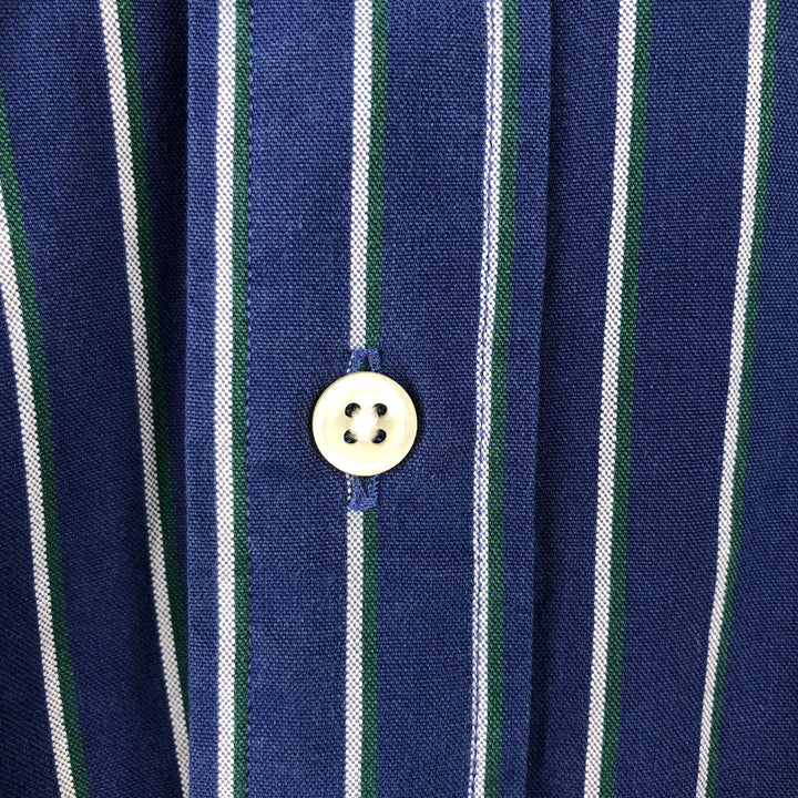 Ralph Lauren BLAIRE long sleeve button down striped shirt, men's XL size cotton blue type Vintage Second Hand