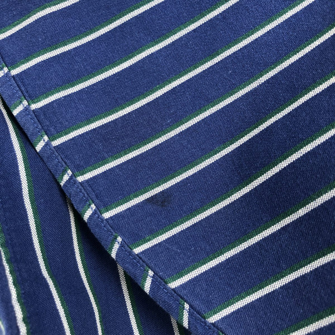 Ralph Lauren BLAIRE long sleeve button down striped shirt, men's XL size cotton blue type Vintage Second Hand