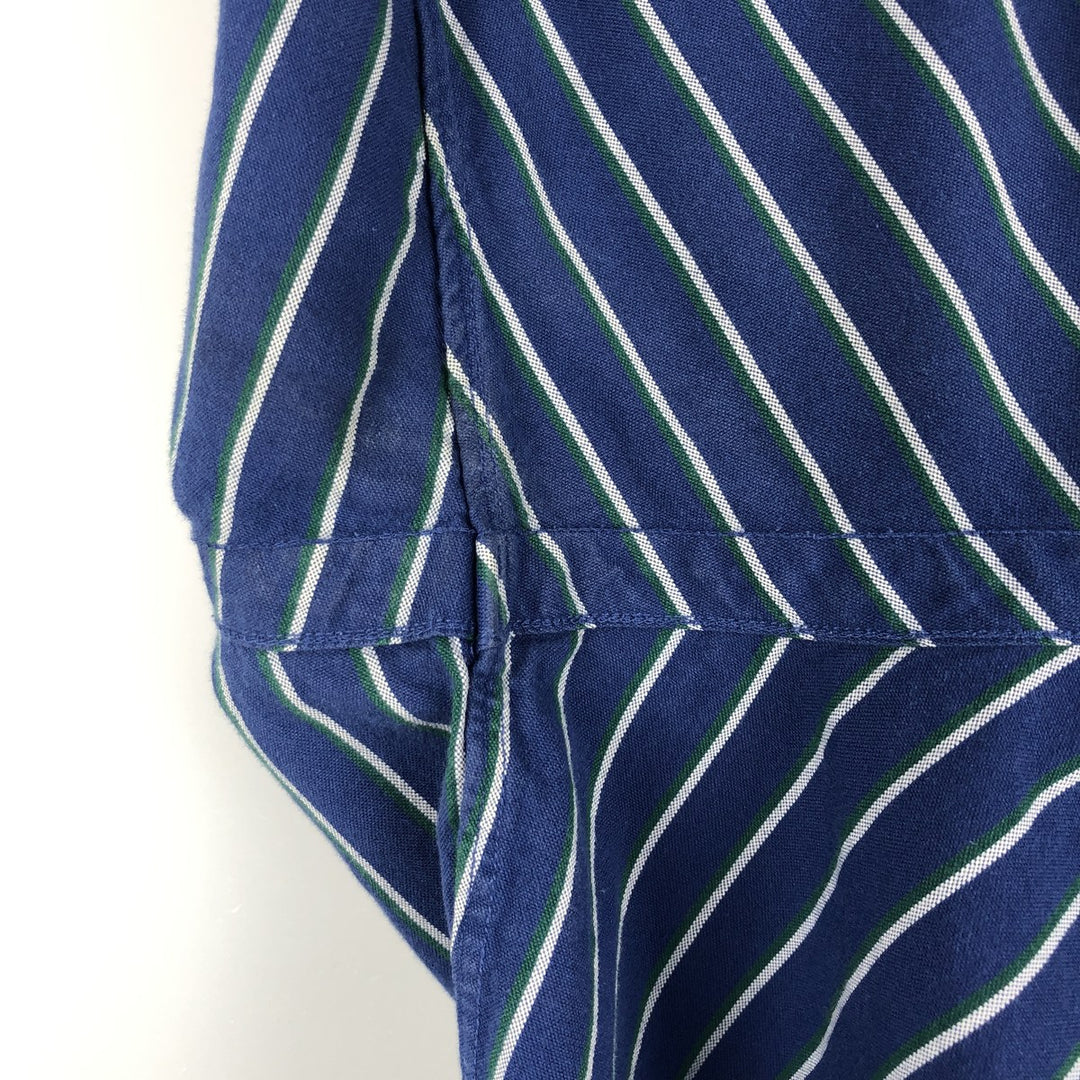 Ralph Lauren BLAIRE long sleeve button down striped shirt, men's XL size cotton blue type Vintage Second Hand