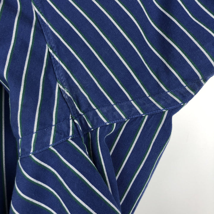 Ralph Lauren BLAIRE long sleeve button down striped shirt, men's XL size cotton blue type Vintage Second Hand