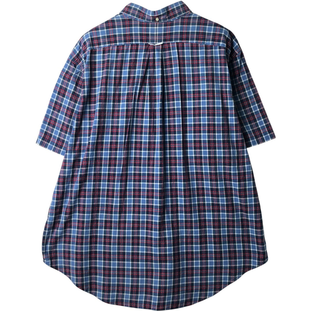 2000'S Ralph Lauren CLASSIC FIT Short-Sleeve Button-Down Check Shirt, Men's Size XXL (approx.) cotton blue type Vintage Second Hand