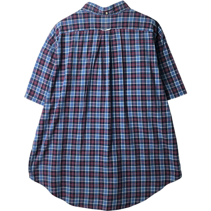 2000'S Ralph Lauren CLASSIC FIT Short-Sleeve Button-Down Check Shirt, Men's Size XXL (approx.) cotton blue type Vintage Second Hand