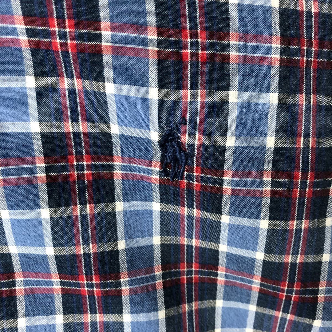 2000'S Ralph Lauren CLASSIC FIT Short-Sleeve Button-Down Check Shirt, Men's Size XXL (approx.) cotton blue type Vintage Second Hand