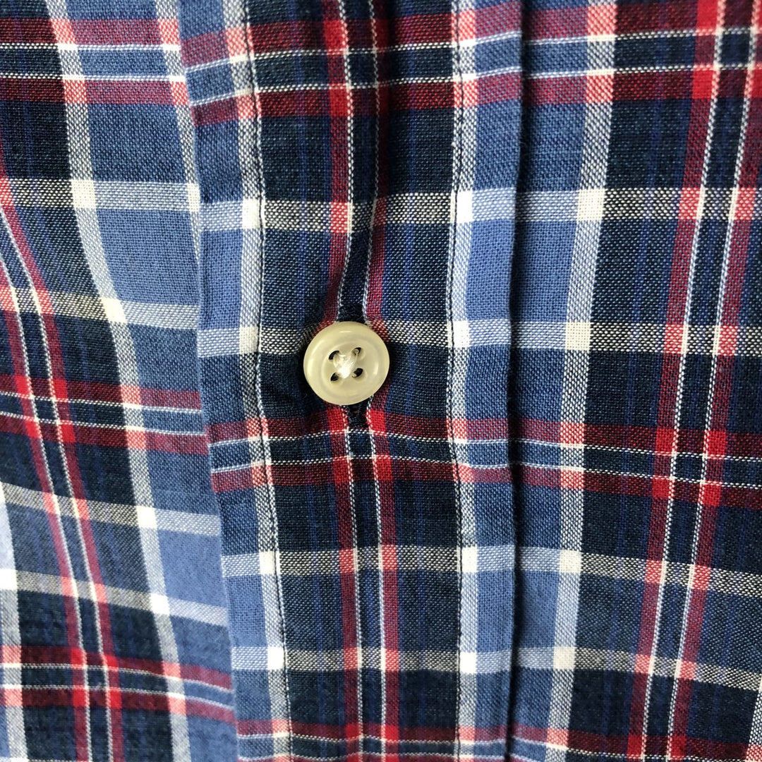 2000'S Ralph Lauren CLASSIC FIT Short-Sleeve Button-Down Check Shirt, Men's Size XXL (approx.) cotton blue type Vintage Second Hand