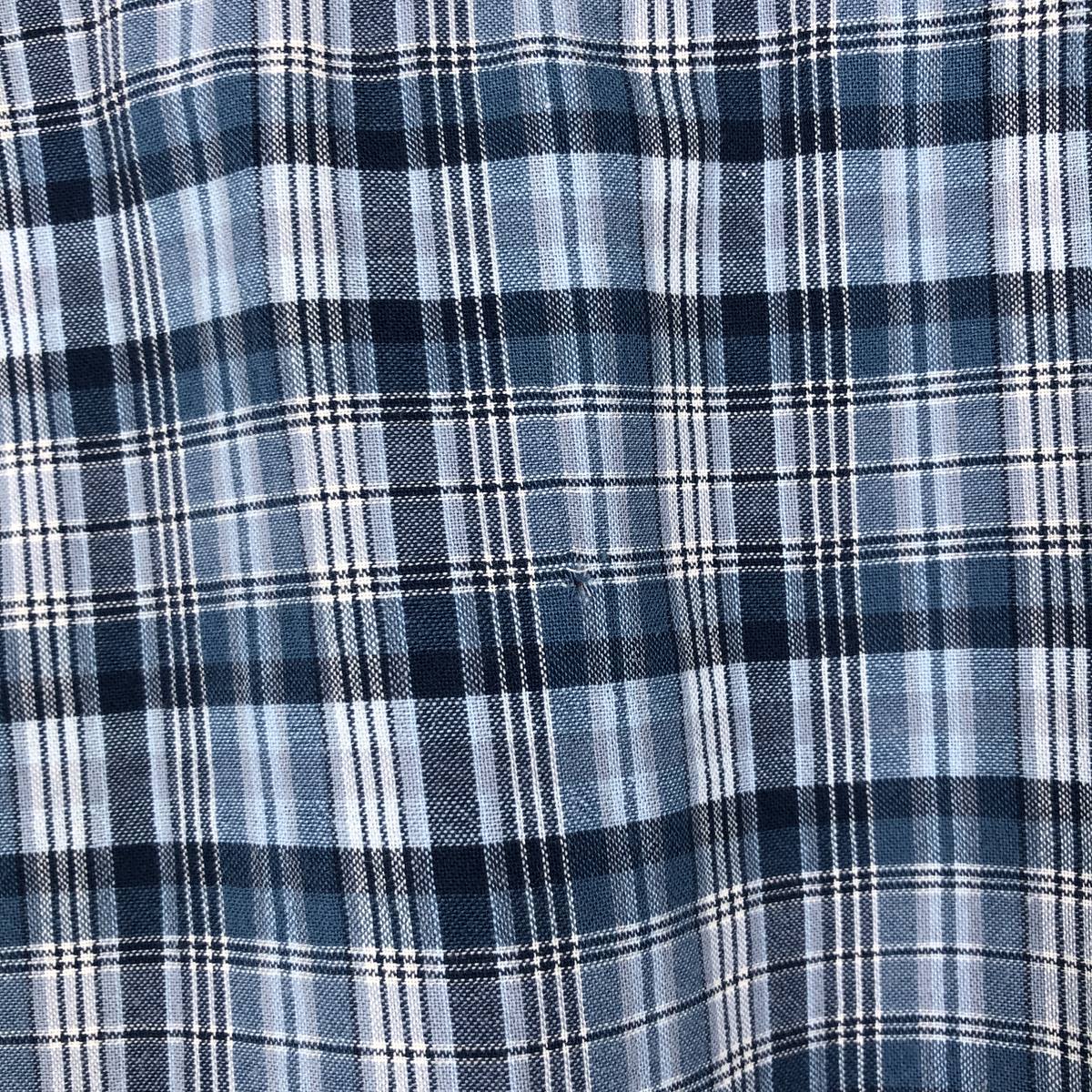 Ralph Lauren Classic Fit short sleeve button down check shirt, men's size L cotton blue type Vintage Second Hand